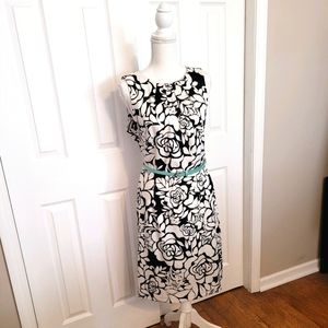 FINAL CLEARANCE. Black & white floral sleeveless AGB DRESS size 14